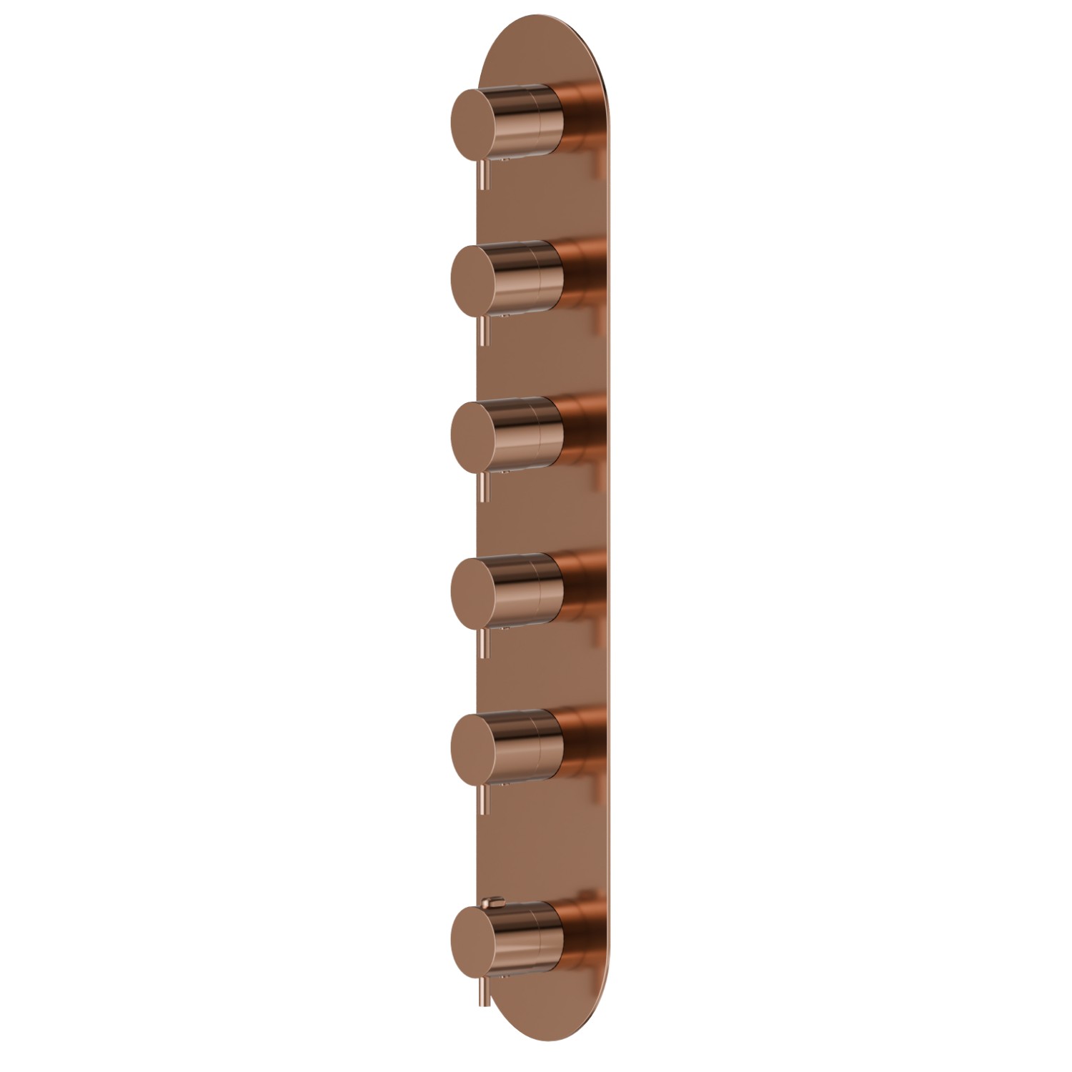 5 ways out concealed thermostatic multifunction selectors. 3/4” connections. External part - finish PVD Copper Bronze
