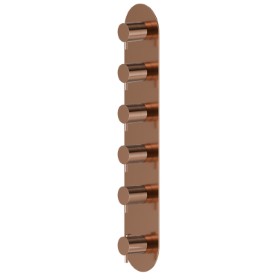 5 ways out concealed thermostatic multifunction selectors. 3/4” connections. External part - finish PVD Copper Bronze