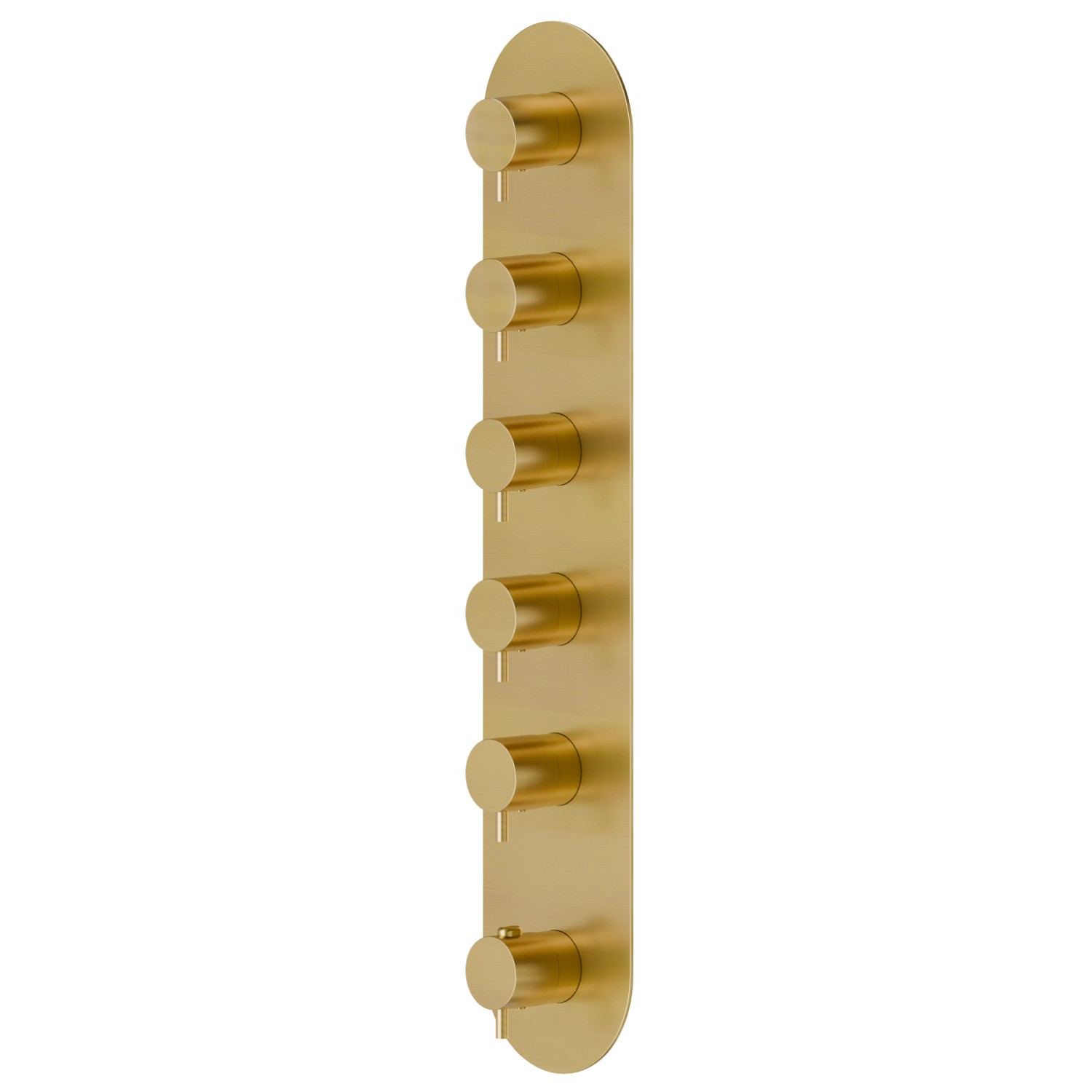 5 ways out concealed thermostatic multifunction selectors. 3/4” connections. External part - finish PVD Brushed Gold
