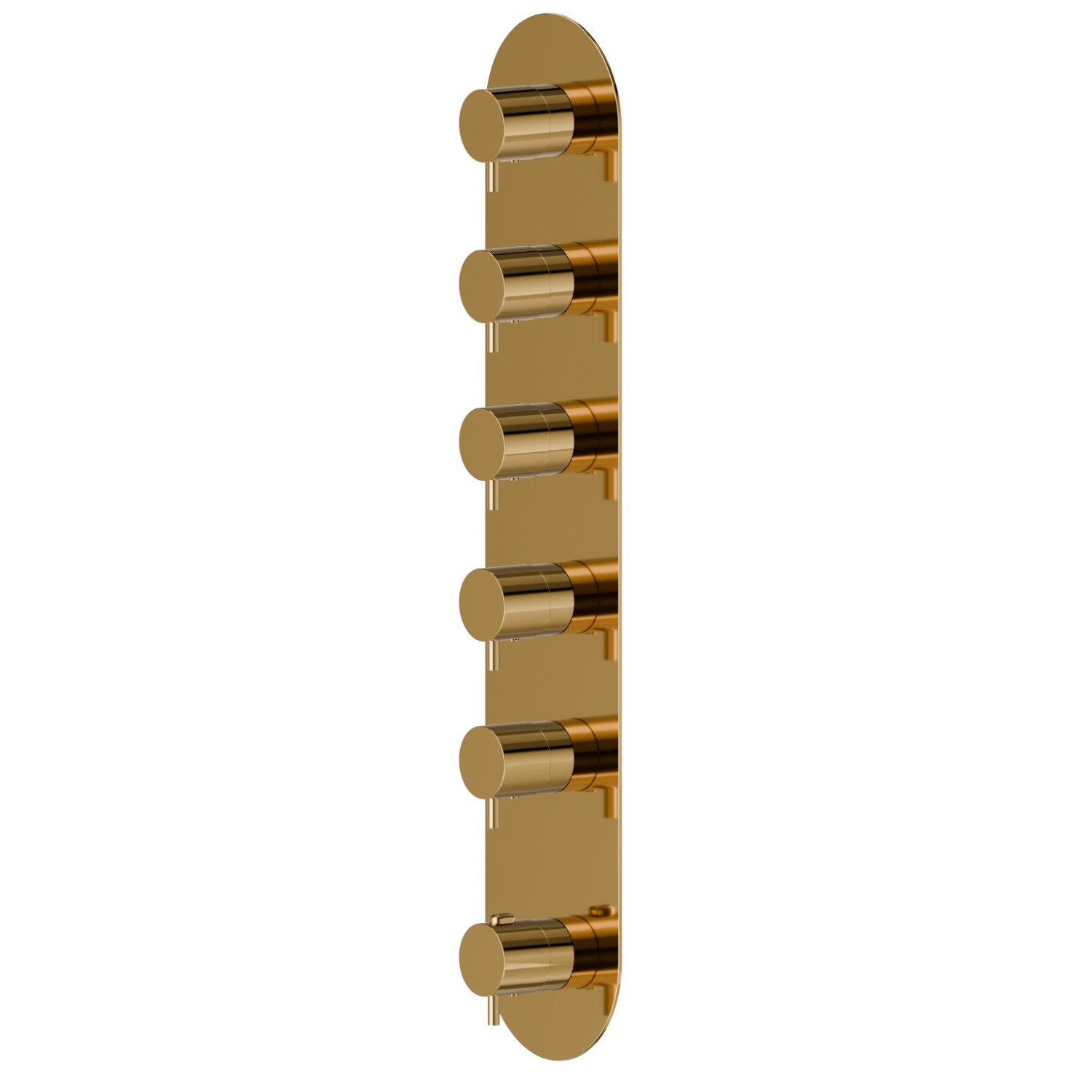 5 ways out concealed thermostatic multifunction selectors. 3/4” connections. External part - finish PVD Glossy Gold