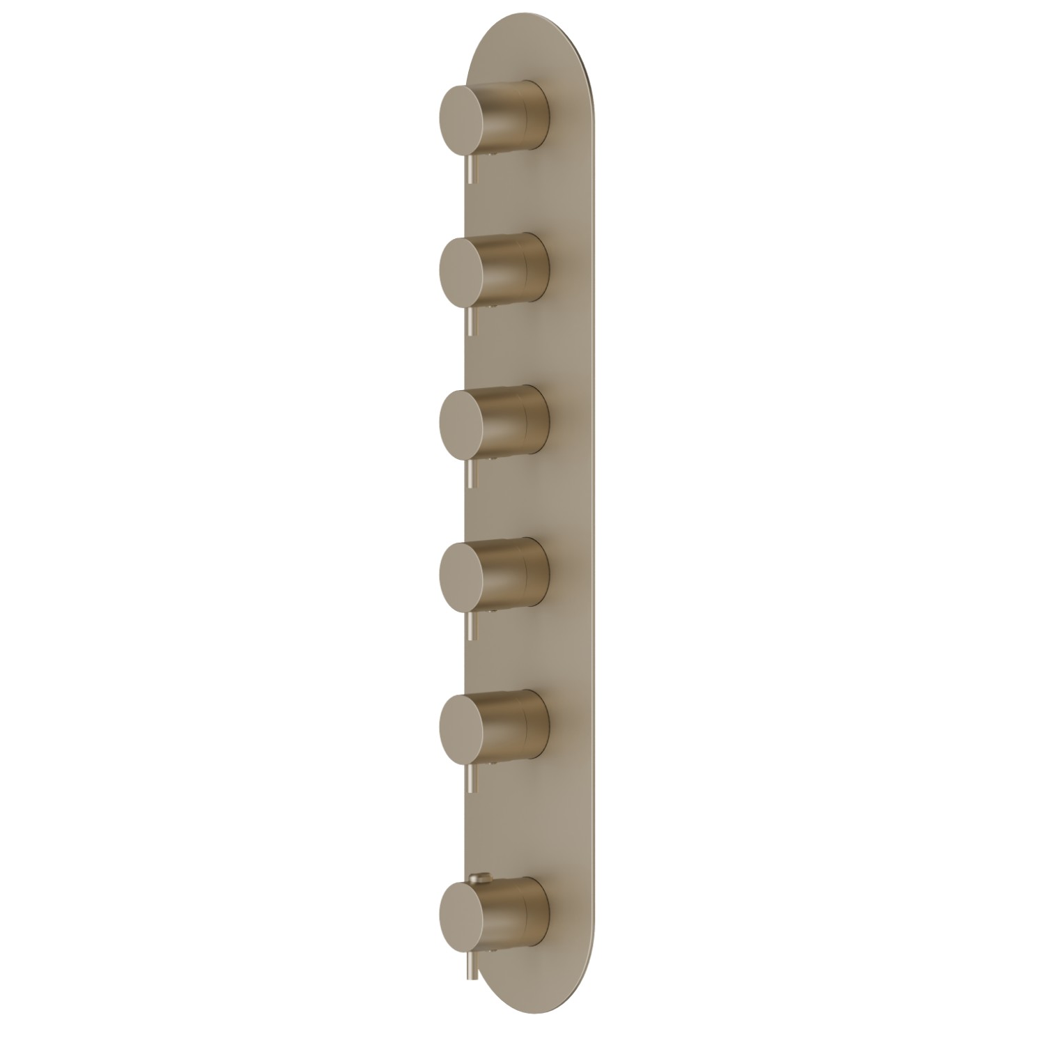 5 ways out concealed thermostatic multifunction selectors. 3/4” connections. External part - finish Gold Satin