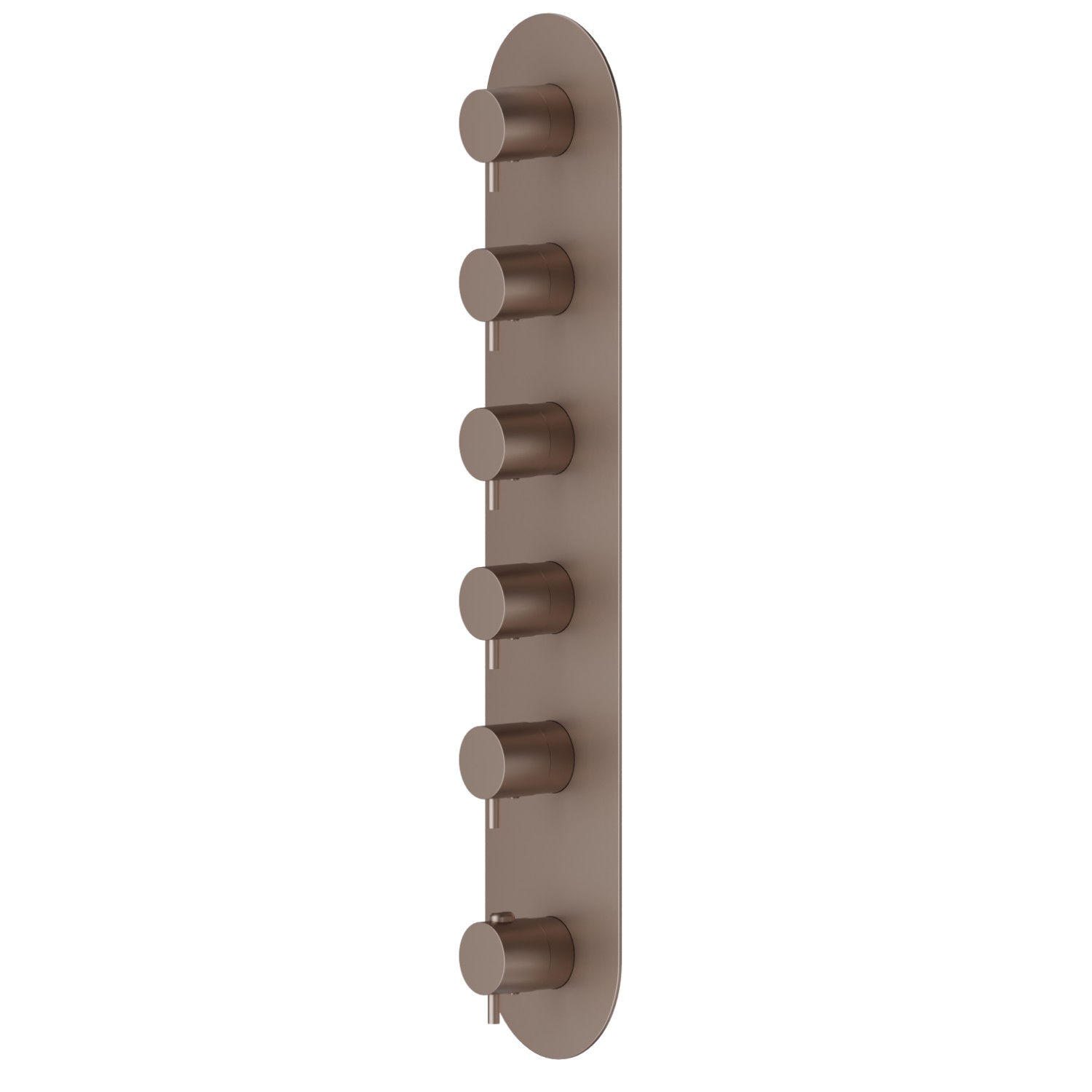 5 ways out concealed thermostatic multifunction selectors. 3/4” connections. External part - finish Copper Glossy