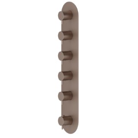 5 ways out concealed thermostatic multifunction selectors. 3/4” connections. External part - finish Copper Glossy