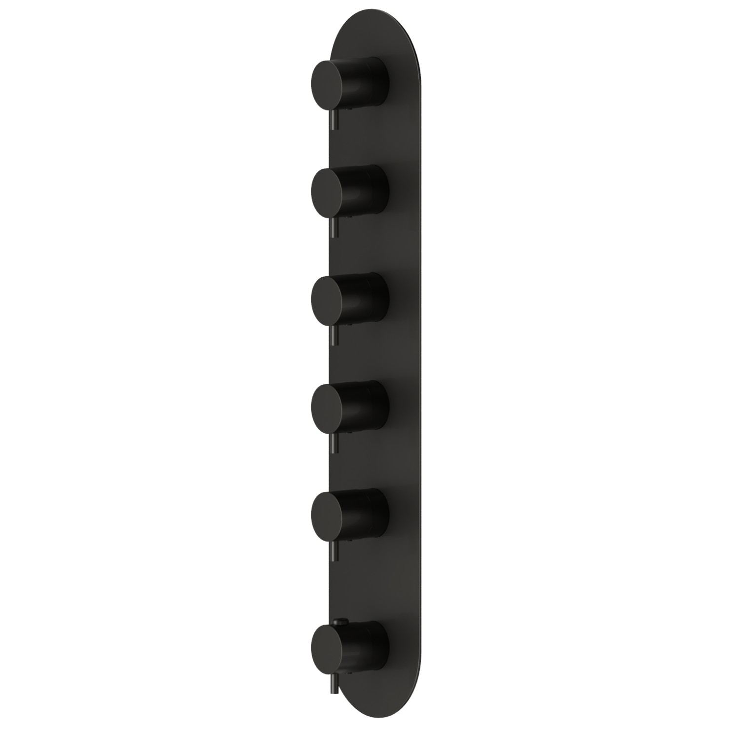 5 ways out concealed thermostatic multifunction selectors. 3/4” connections. External part - finish Carbon Satin