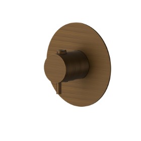 Thermostatic concealed mixer, to combine with a stop valve - finish Groove Bronze