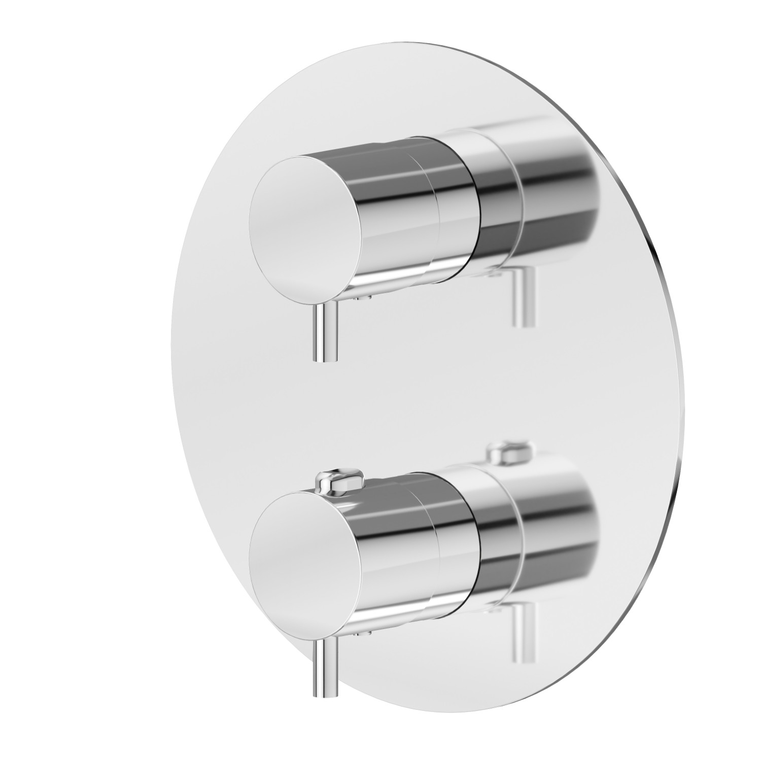 Concealed thermostatic mixer, with one handle for temperature control and 2 ways out diverter. External part - finish Chrome