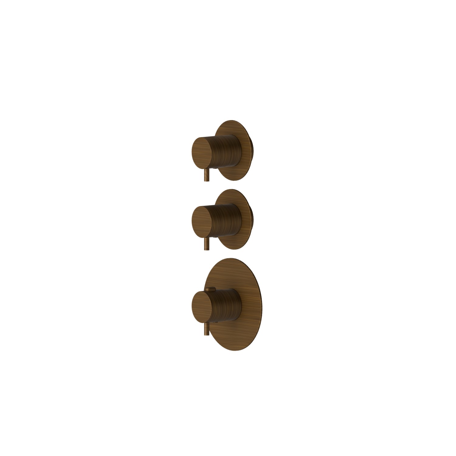 2 ways out concealed thermostatic multifunction selectors. 3/4” connections. External part - finish Groove Bronze
