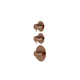 2 ways out concealed thermostatic multifunction selectors. 3/4” connections. External part - finish PVD Copper Bronze