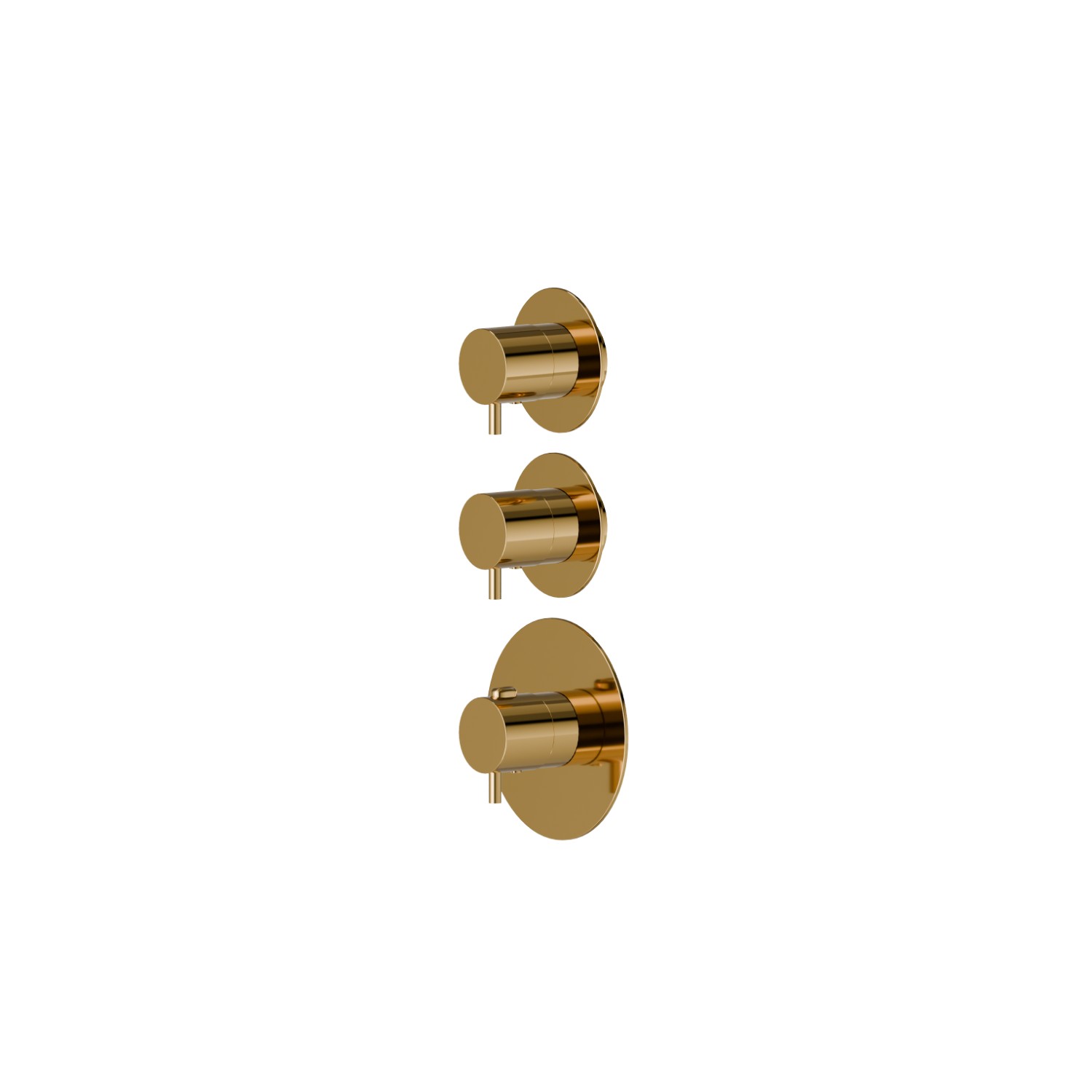 2 ways out concealed thermostatic multifunction selectors. 3/4” connections. External part - finish PVD Glossy Gold