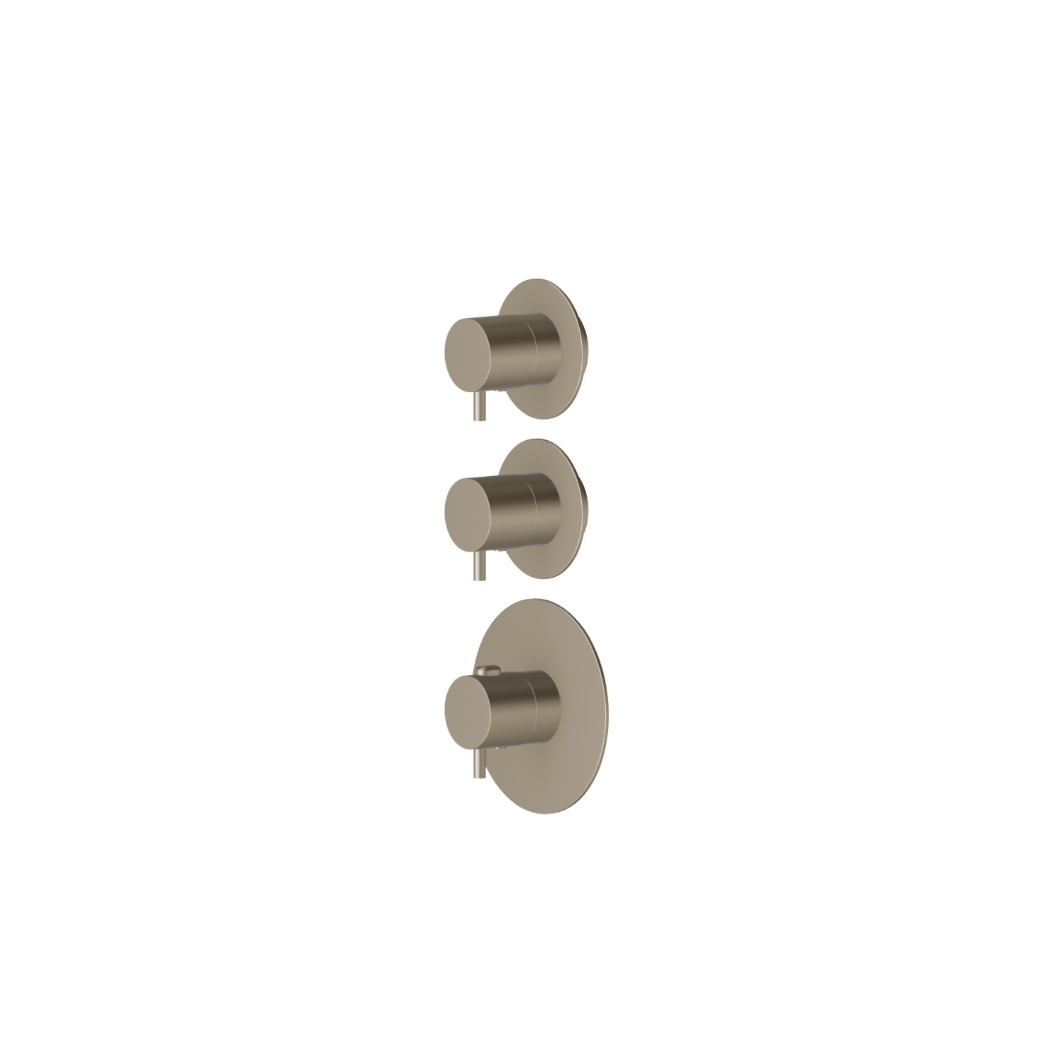 2 ways out concealed thermostatic multifunction selectors. 3/4” connections. External part - finish Gold Satin