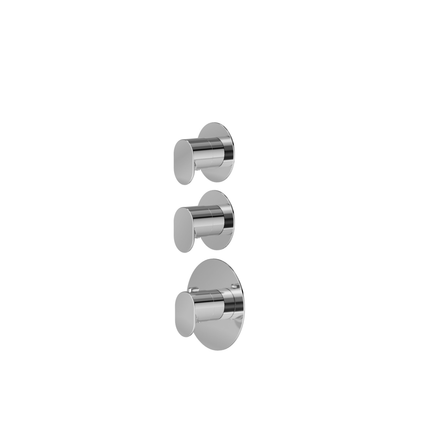 2 ways out concealed thermostatic multifunction selectors. 3/4” connections. External part. Ø70 - finish Chrome