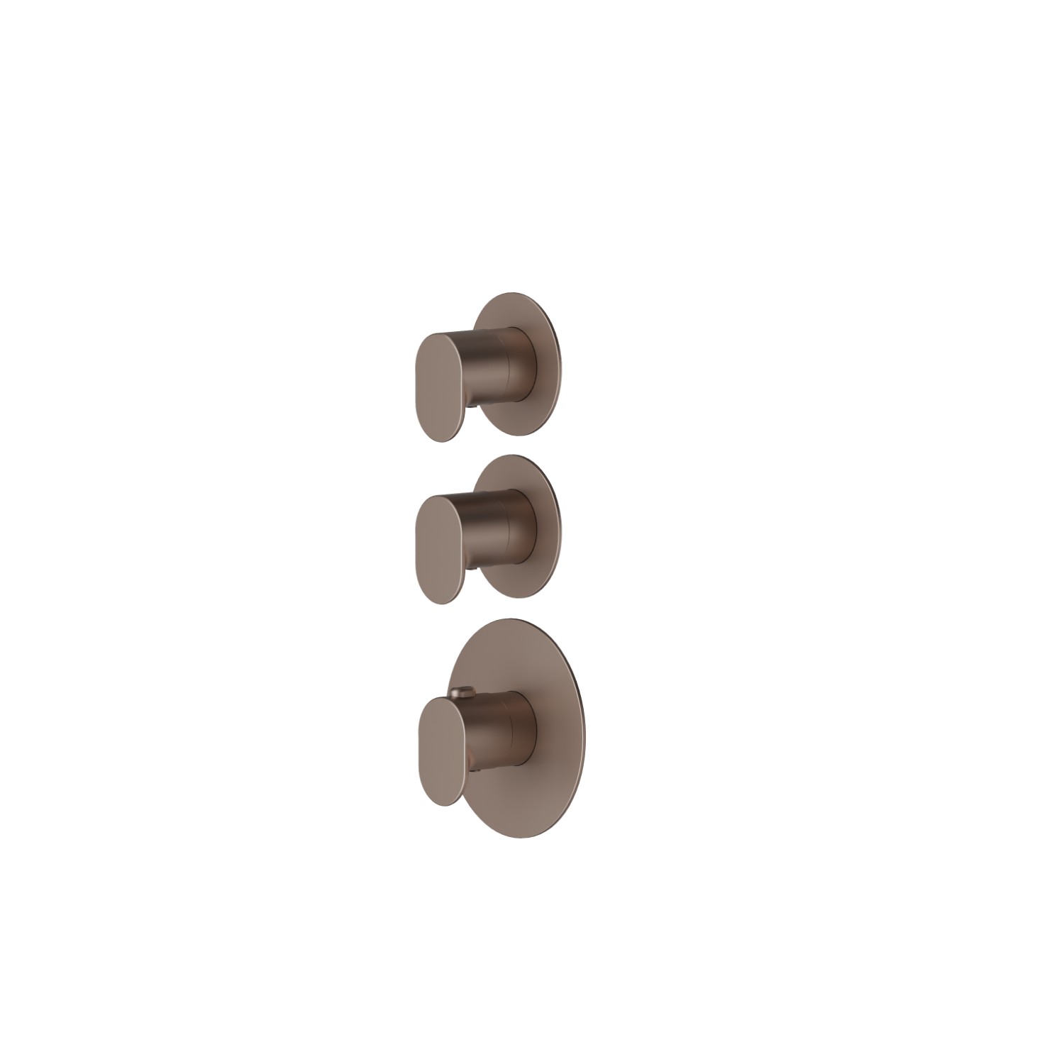 2 ways out concealed thermostatic multifunction selectors. 3/4” connections. External part. Ø70 - finish Copper Glossy