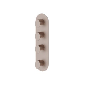 3 ways out concealed thermostatic multifunction selectors. 3/4” connections. External part - finish Copper Glossy