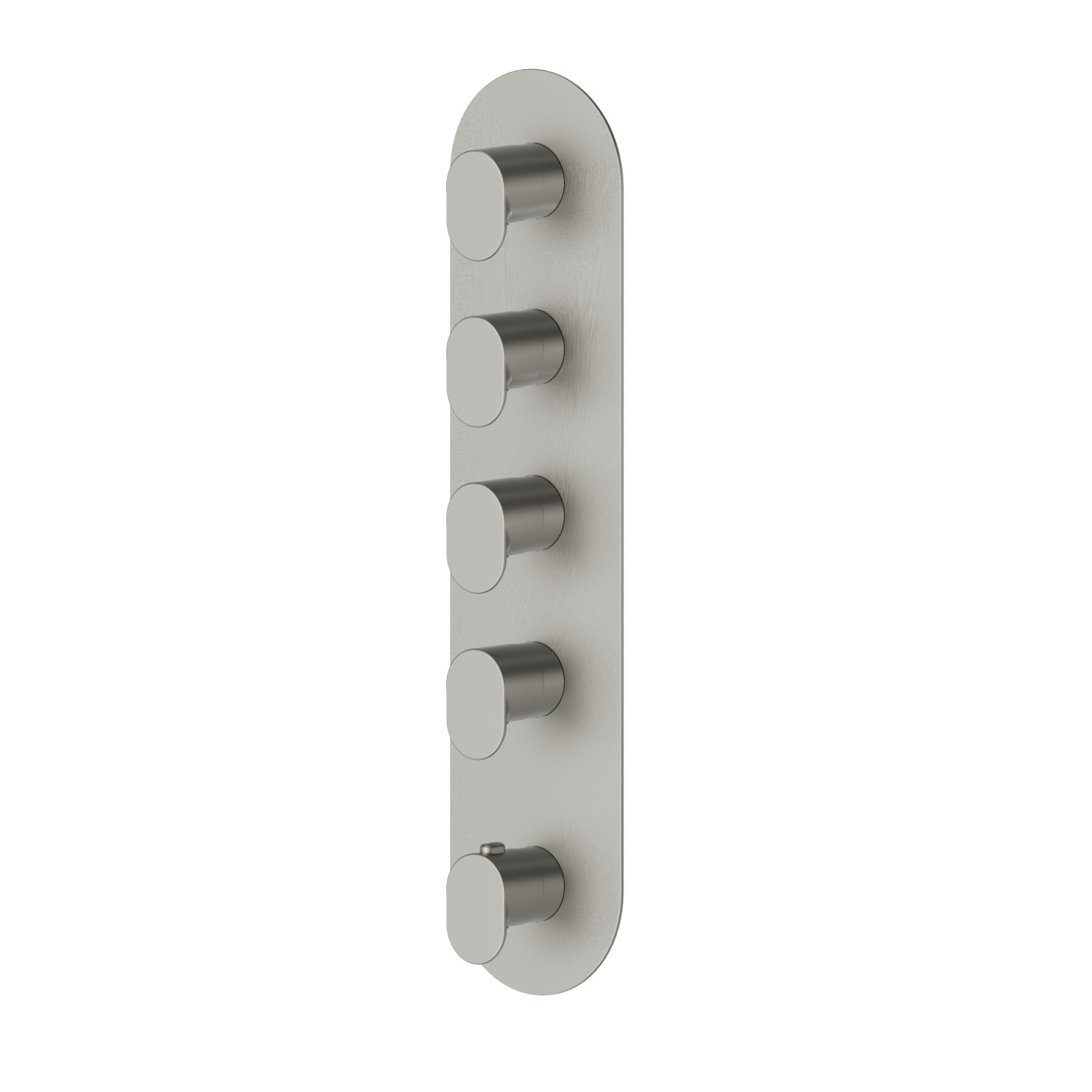 4 ways out concealed thermostatic multifunction selectors. 3/4” connections. External part - finish Titanium Satin