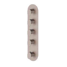 4 ways out concealed thermostatic multifunction selectors. 3/4” connections. External part - finish Copper Glossy