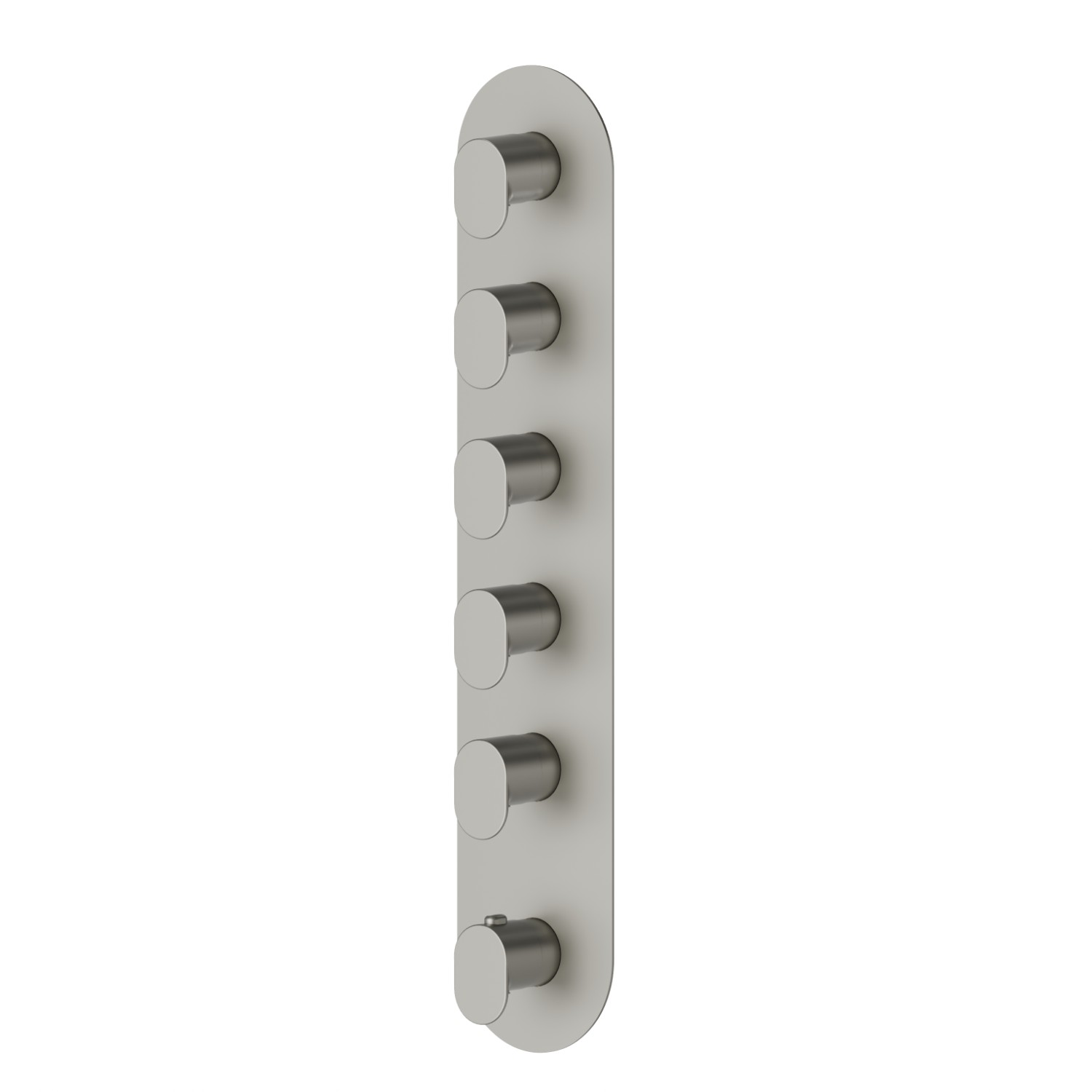 5 ways out concealed thermostatic multifunction selectors. 3/4” connections. External part - finish Titanium Satin