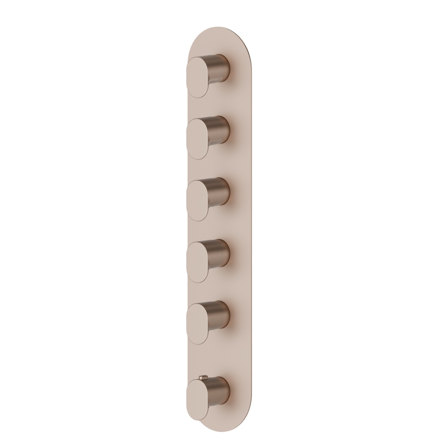 5 ways out concealed thermostatic multifunction selectors. 3/4” connections. External part - finish Copper Satin