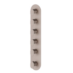 5 ways out concealed thermostatic multifunction selectors. 3/4” connections. External part - finish Copper Glossy