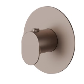 Thermostatic concealed mixer, to combine with a stop valve. External part - finish Copper Glossy