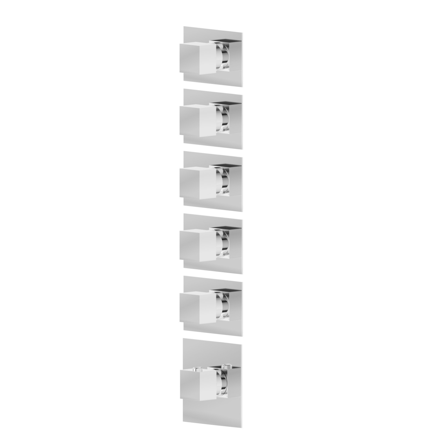 5 ways out concealed thermostatic multifunction selectors. 3/4” connections. External part - finish Chrome