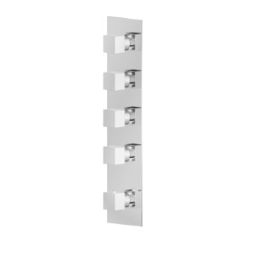 Miscelatore termostatico multiutenza ad incasso a 4 uscite. ingressi ed uscite da 3/4”. Parte esterna - finitura Cromo