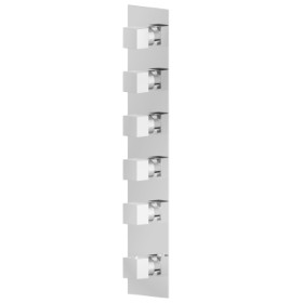 Miscelatore termostatico multiutenza ad incasso a 5 uscite. ingressi ed uscite da 3/4”. Parte esterna - finitura Cromo