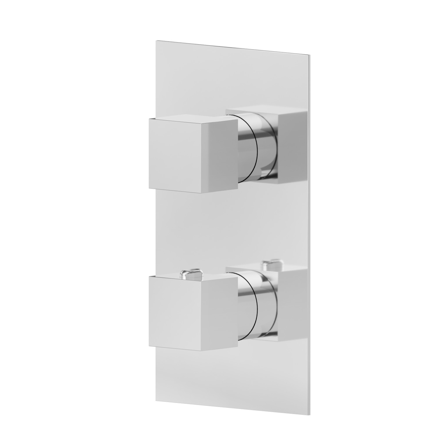Concealed thermostatic mixer, with one handle for temperature control and 2 ways out diverter - finish Chrome