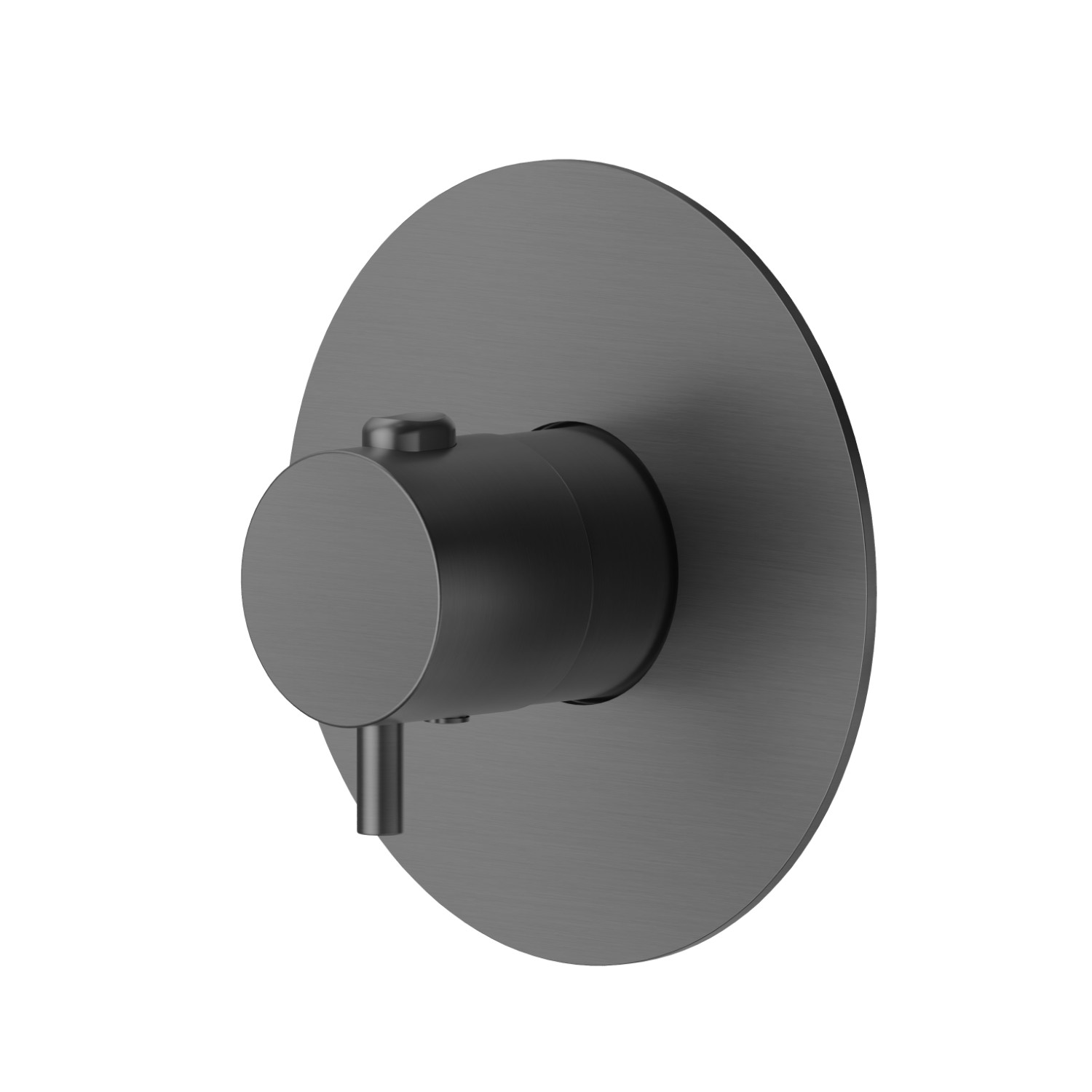 Mitigeur thermostatique une sortie avec robinet d’arrêt - finition PVD Brushed Gun Metal