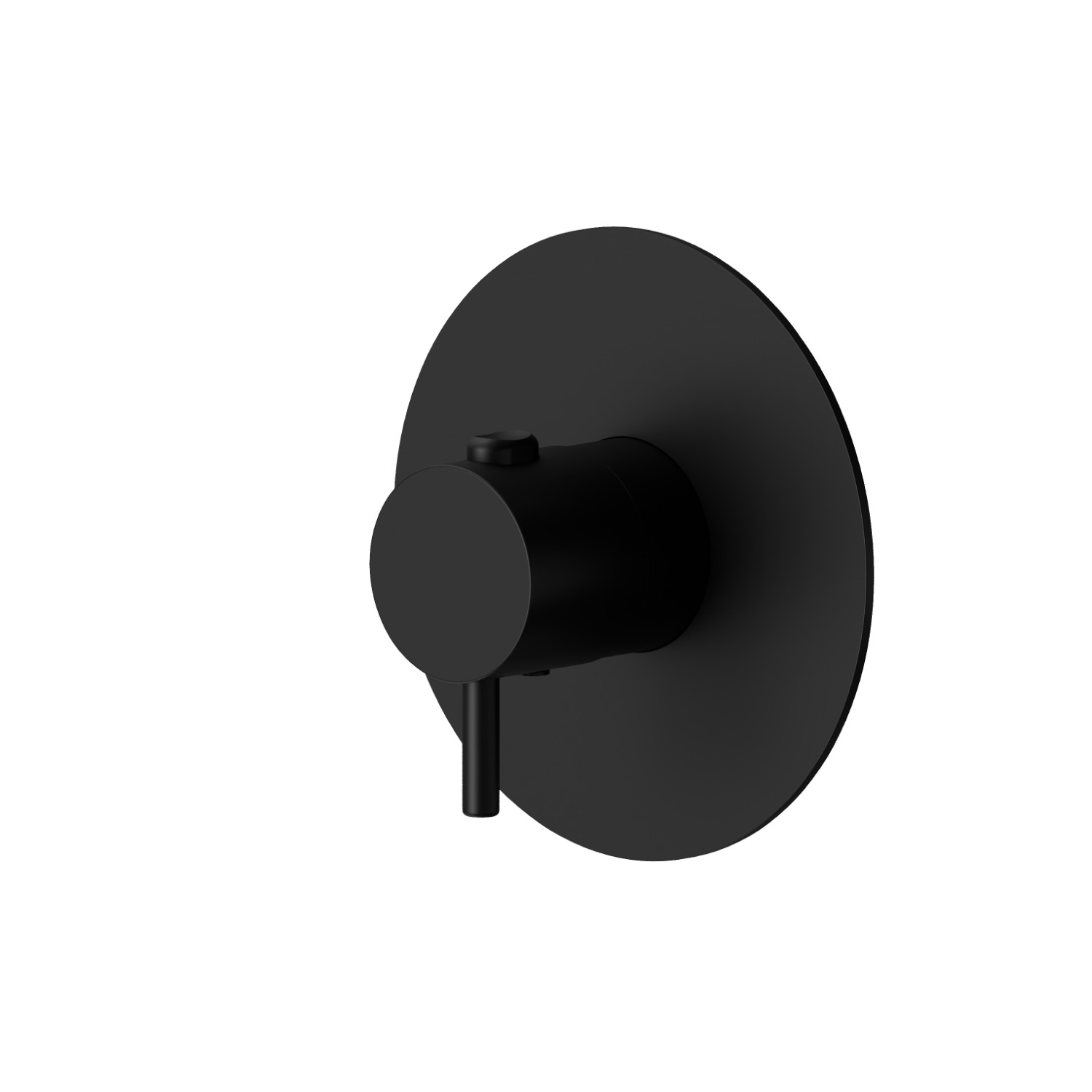 Mitigeur thermostatique une sortie avec robinet d’arrêt. Façade murale - finition Matt Black