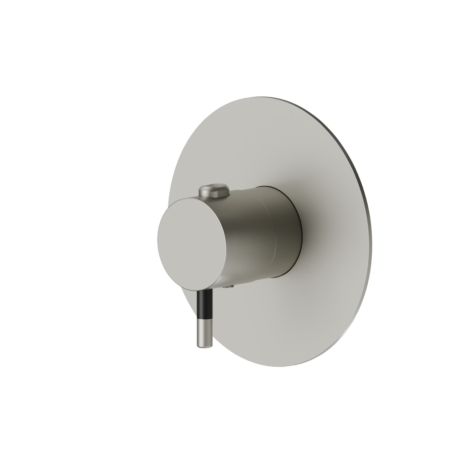 Mitigeur thermostatique une sortie avec robinet d’arrêt. Façade murale - finition Titanium Satin - Matt black