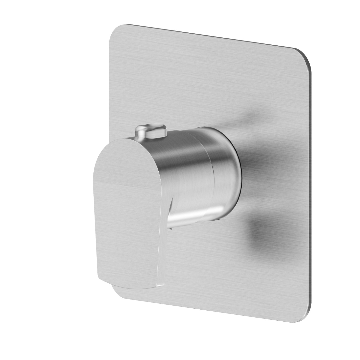 Mitigeur thermostatique une sortie avec robinet d’arrêt - finition PVD Brushed steel