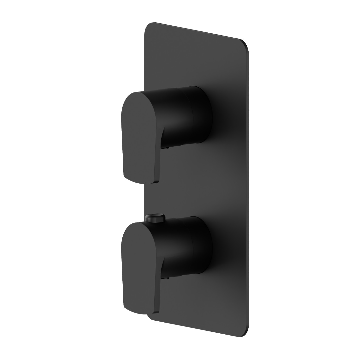 Concealed thermostatic mixer, with one handle for temperature control and 2 ways out diverter. External part - finish Matt Black