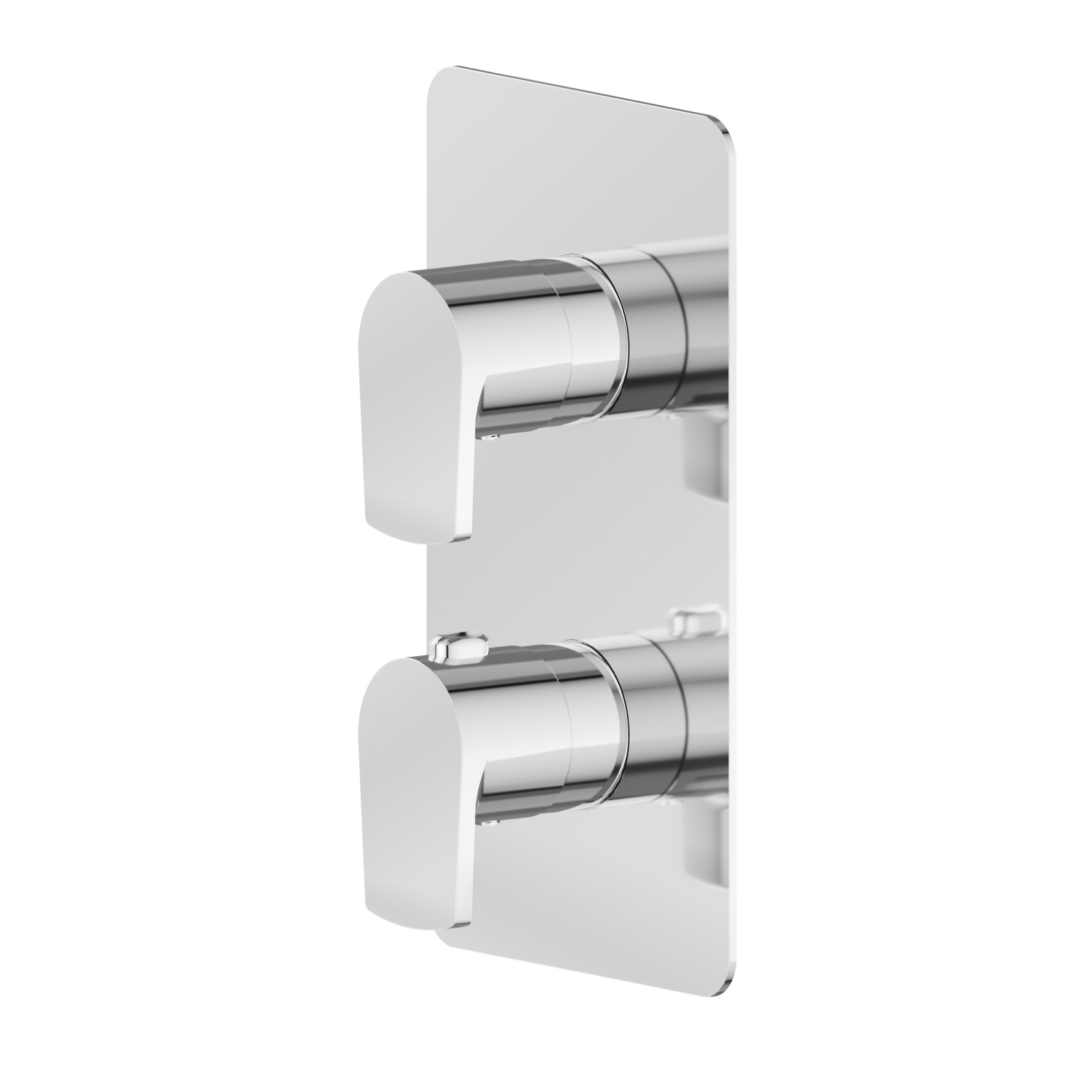 Concealed thermostatic mixer, with one handle for temperature control and 2 ways out diverter. External part - finish Chrome
