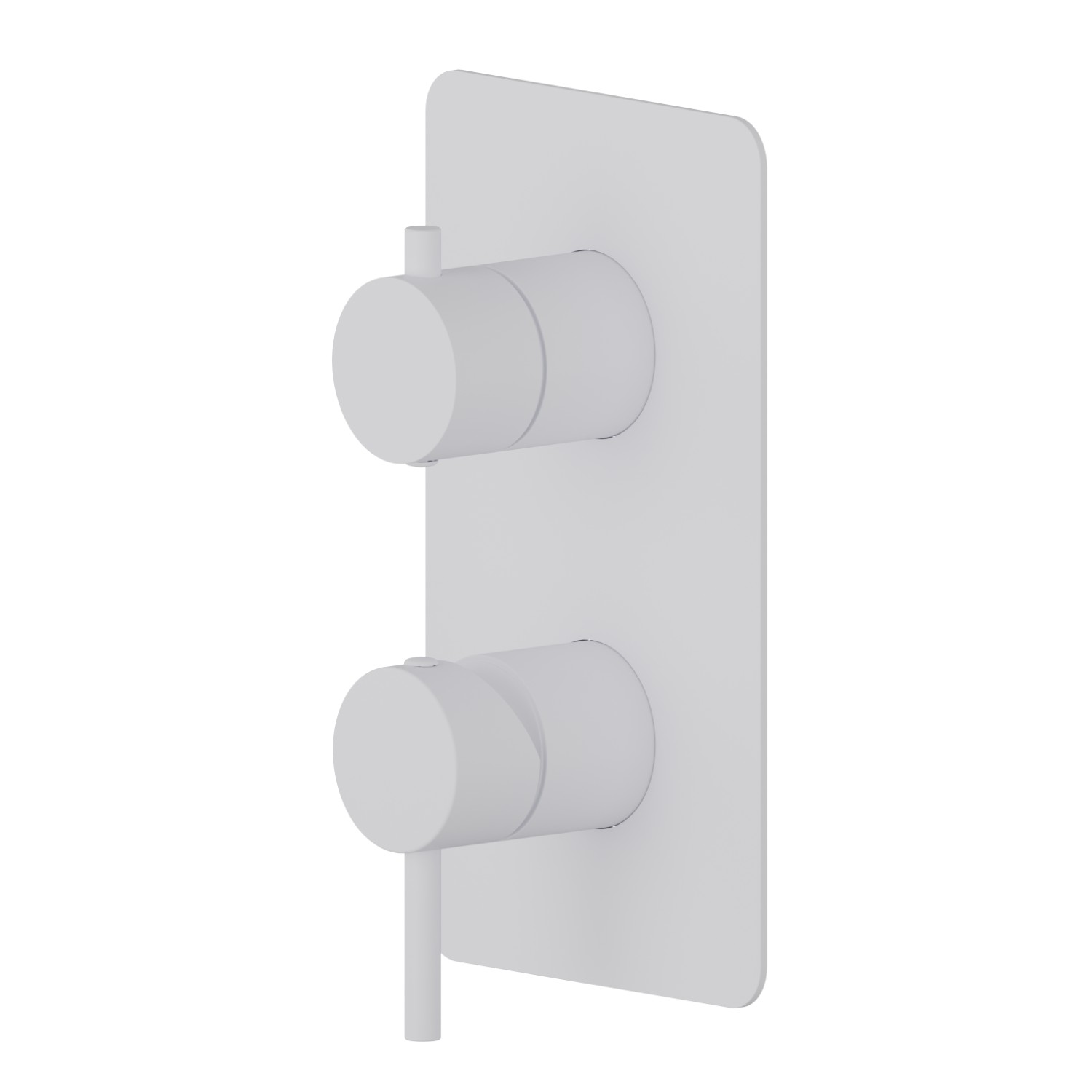 Single lever concealed mixer with 2 ways out mechanical diverter. External part. 1/2” connections - finish Matt White
