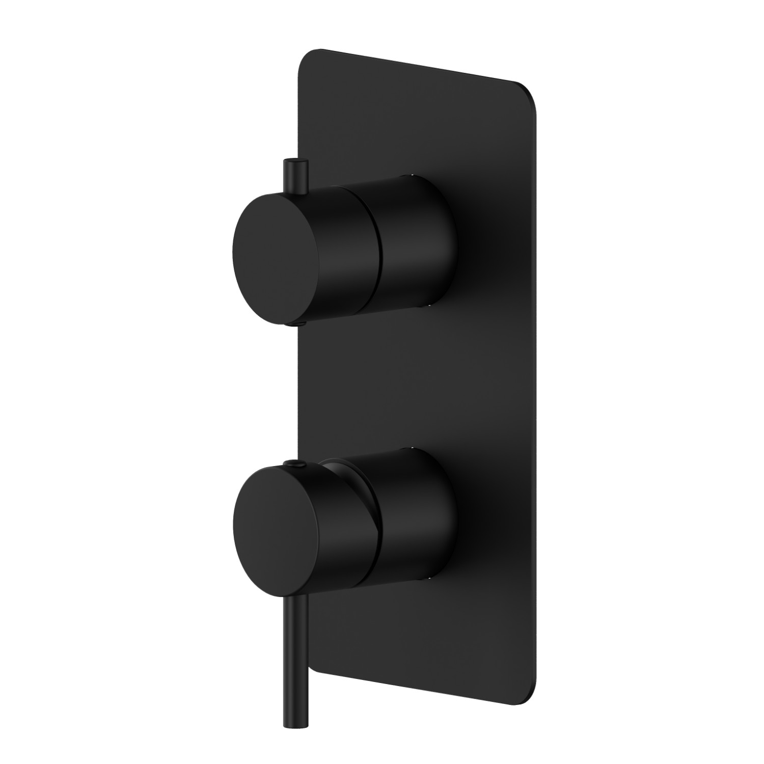 Single lever concealed mixer with 2 ways out mechanical diverter. External part. 1/2” connections - finish Matt Black