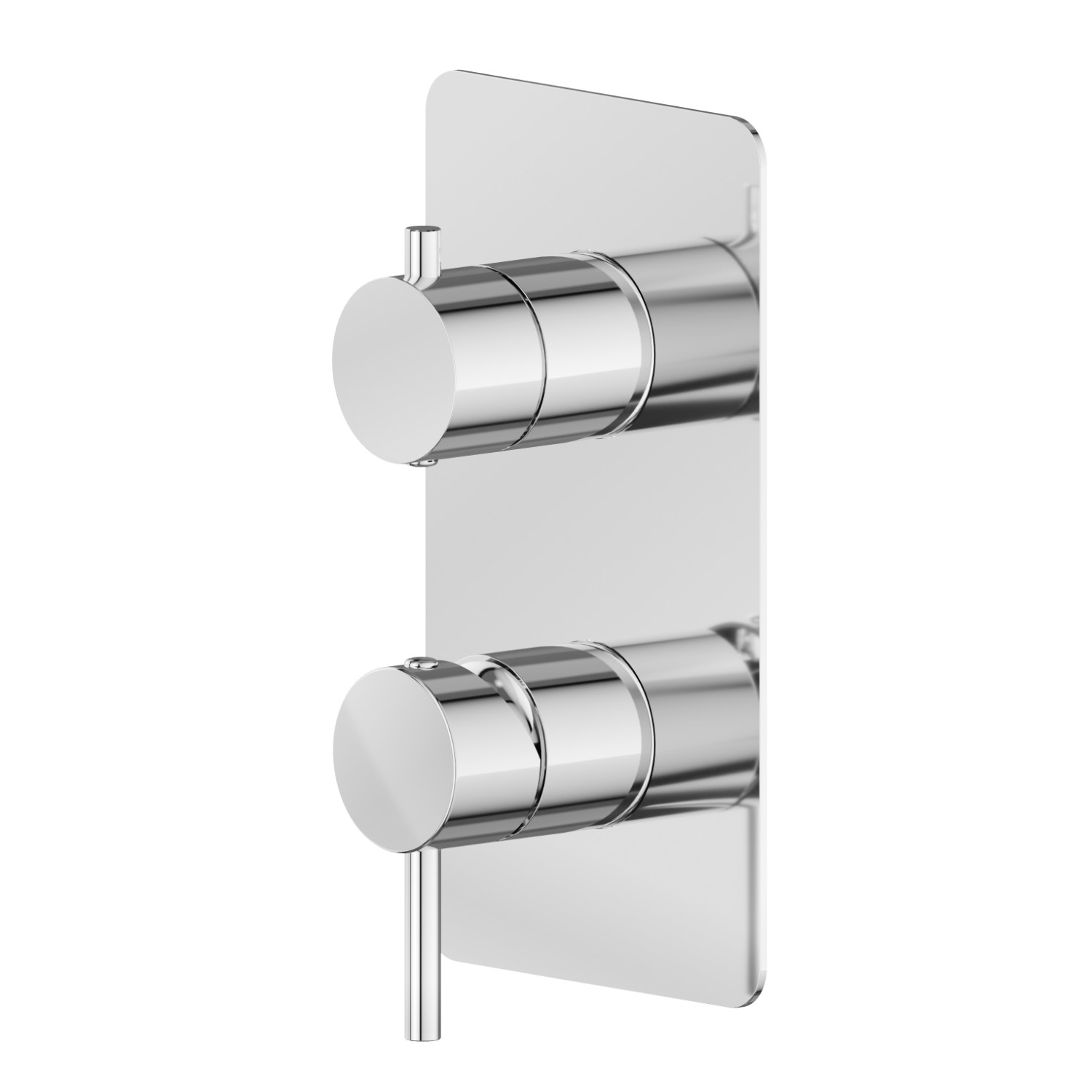 Single lever concealed mixer with 2 ways out mechanical diverter. External part. 1/2” connections - finish Chrome