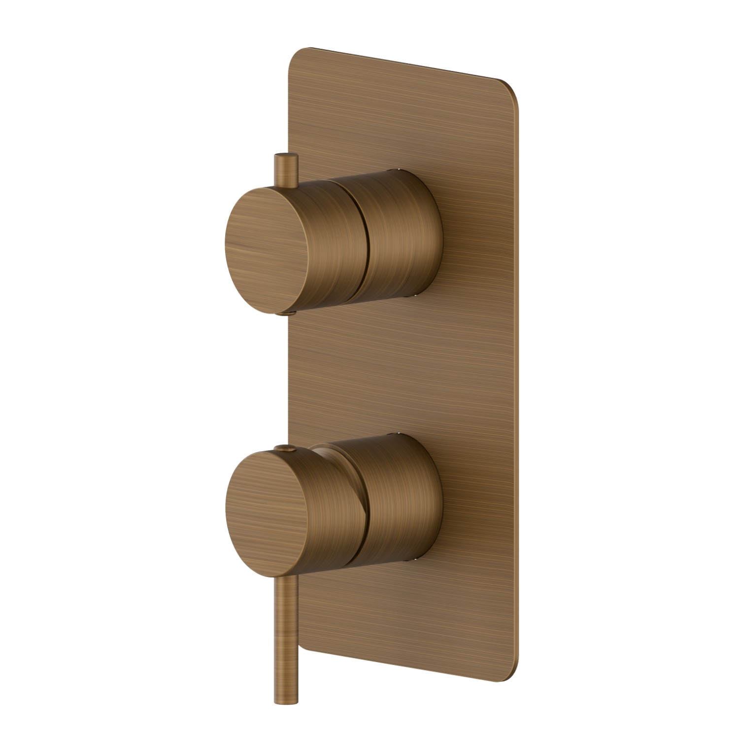 Single lever concealed mixer with 2 ways out mechanical diverter. External part. 1/2” connections - finish Groove Bronze