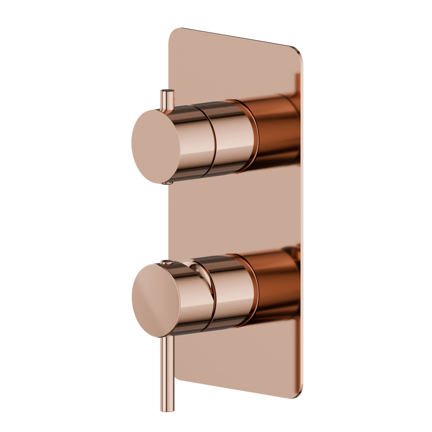 Single lever concealed mixer with 2 ways out mechanical diverter. External part. 1/2” connections - finish PVD Copper Bronze