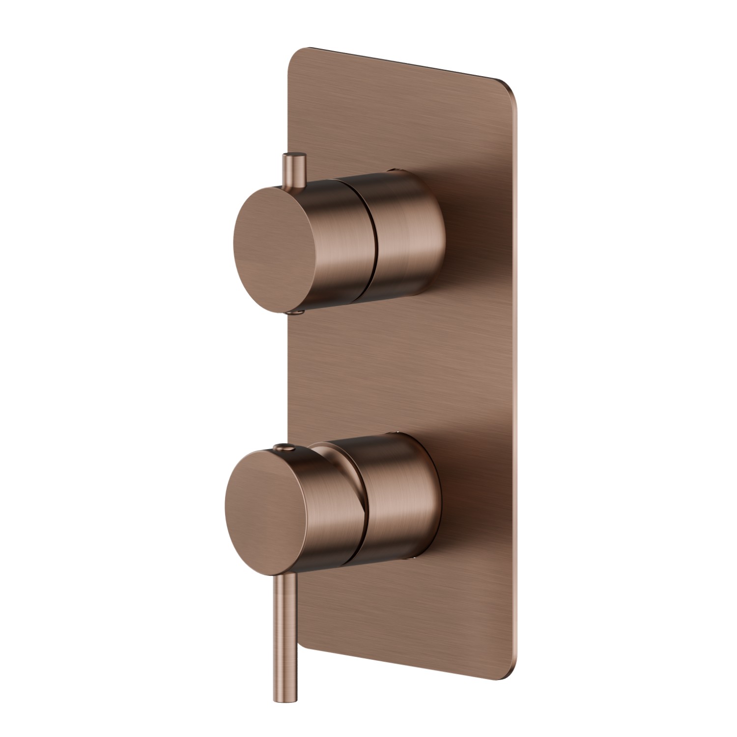 Single lever concealed mixer with 2 ways out mechanical diverter. External part. 1/2” connections - finish PVD Brushed Copper Bronze