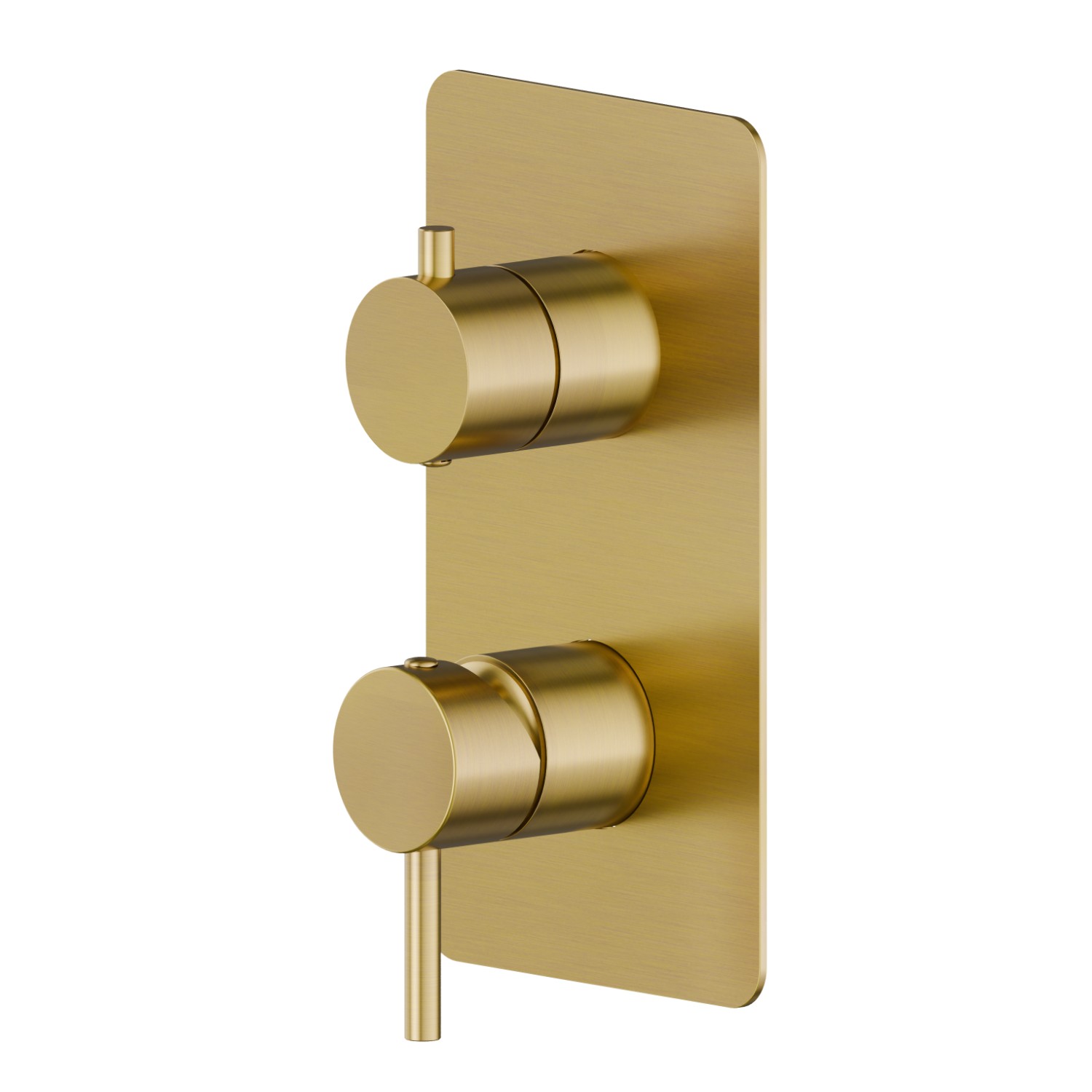 Single lever concealed mixer with 2 ways out mechanical diverter. External part. 1/2” connections - finish PVD Brushed Gold