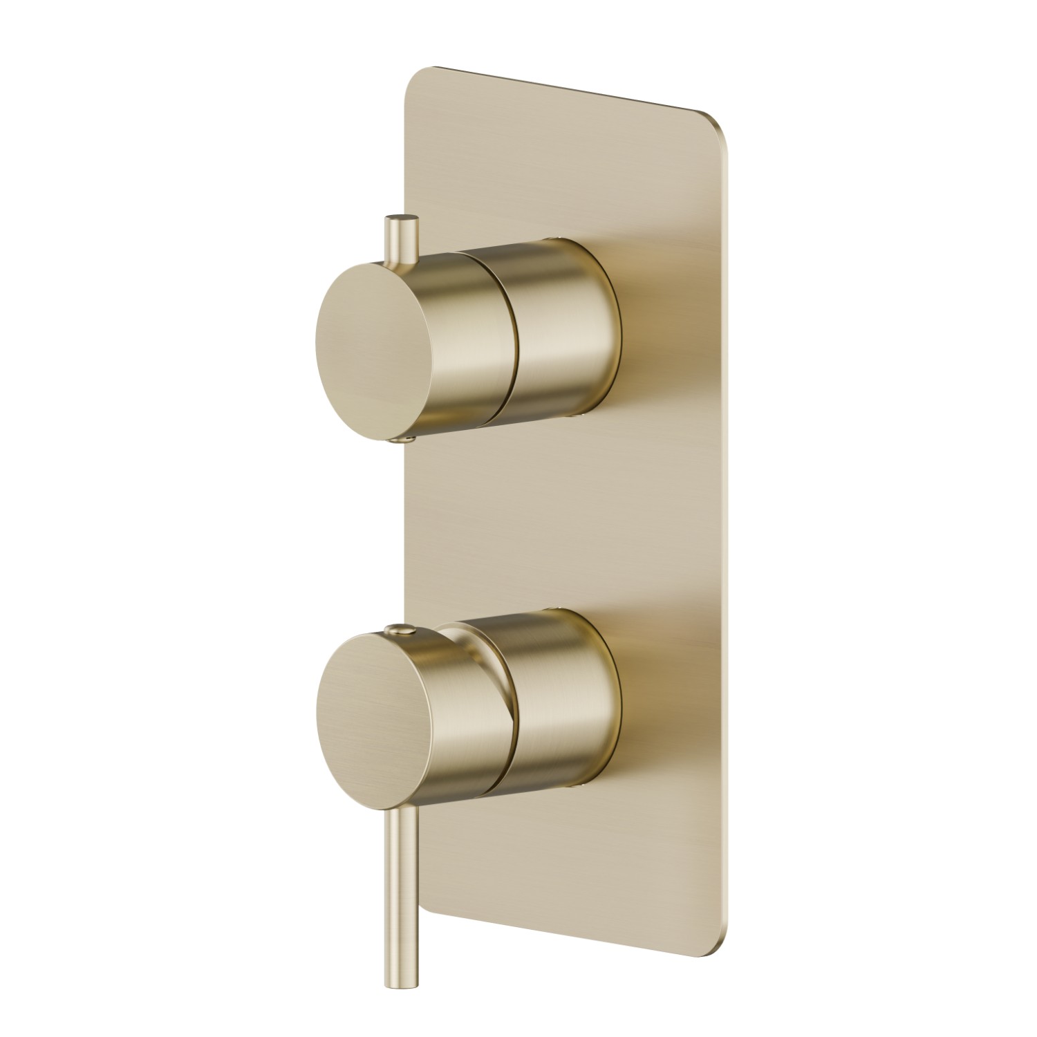 Single lever concealed mixer with 2 ways out mechanical diverter. External part. 1/2” connections - finish PVD Brushed Pale Gold