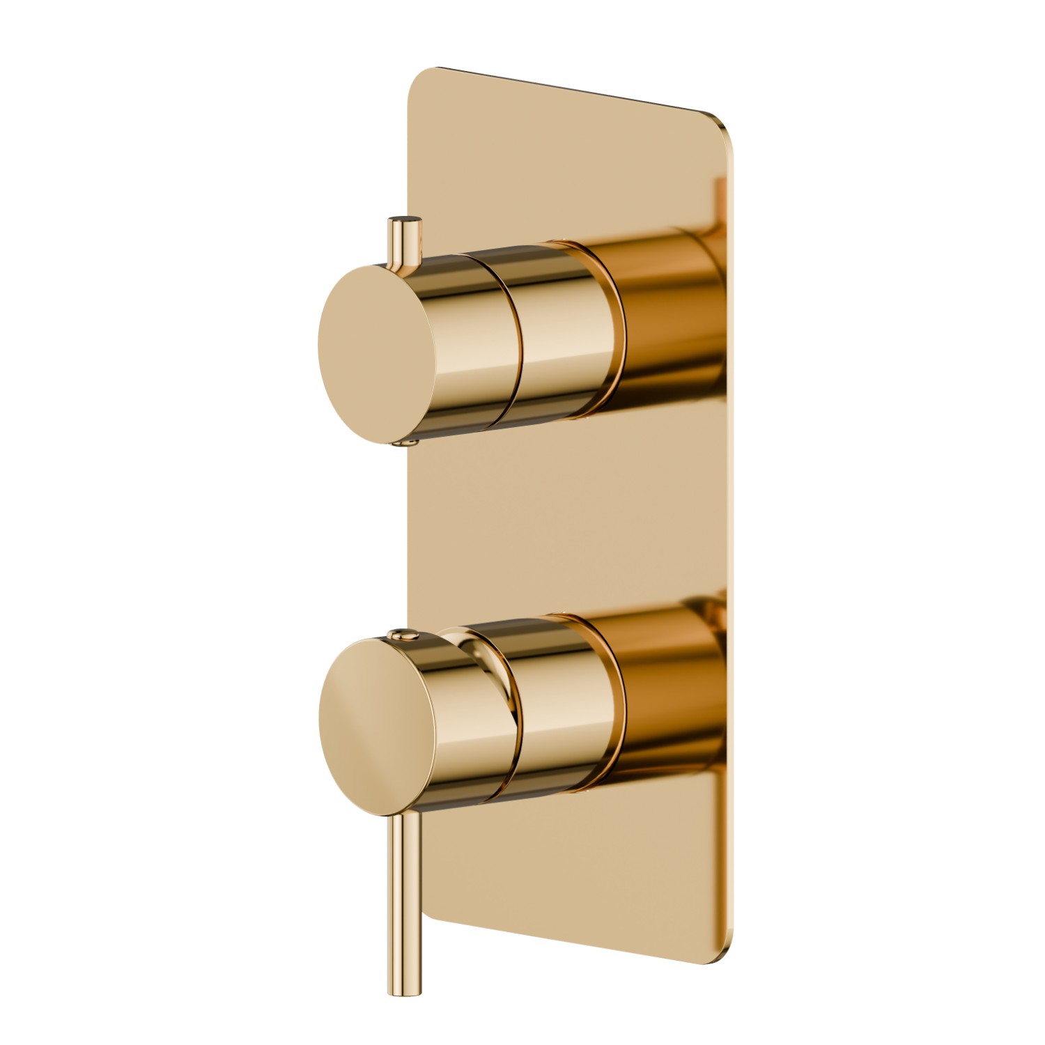 Single lever concealed mixer with 2 ways out mechanical diverter. External part. 1/2” connections - finish PVD Glossy Gold