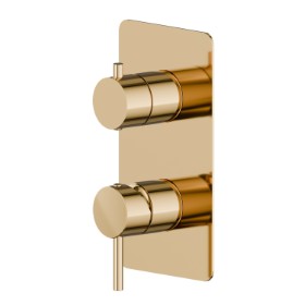 Single lever concealed mixer with 2 ways out mechanical diverter. External part. 1/2” connections - finish PVD Glossy Gold
