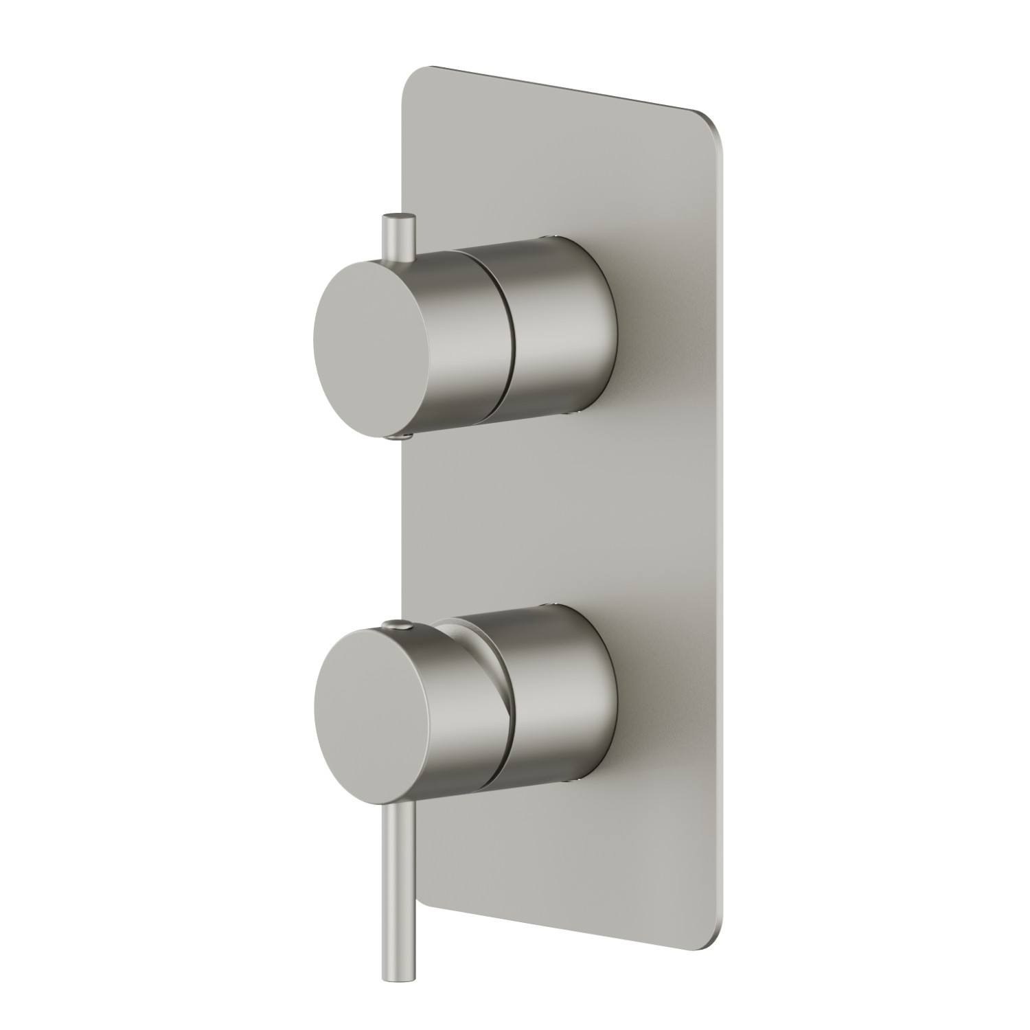 Single lever concealed mixer with 2 ways out mechanical diverter. External part. 1/2” connections - finish Titanium Satin