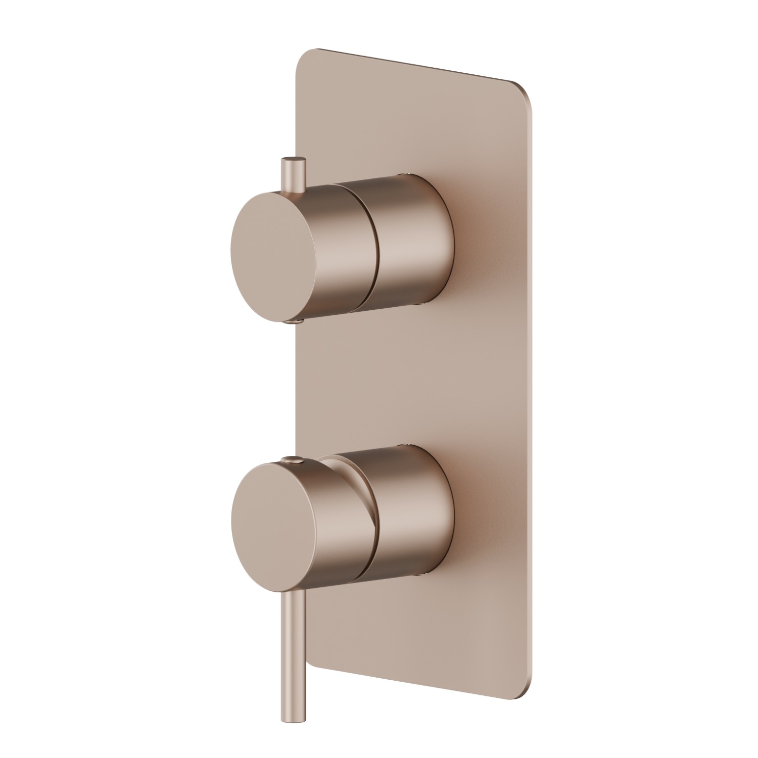 Single lever concealed mixer with 2 ways out mechanical diverter. External part. 1/2” connections - finish Copper Satin