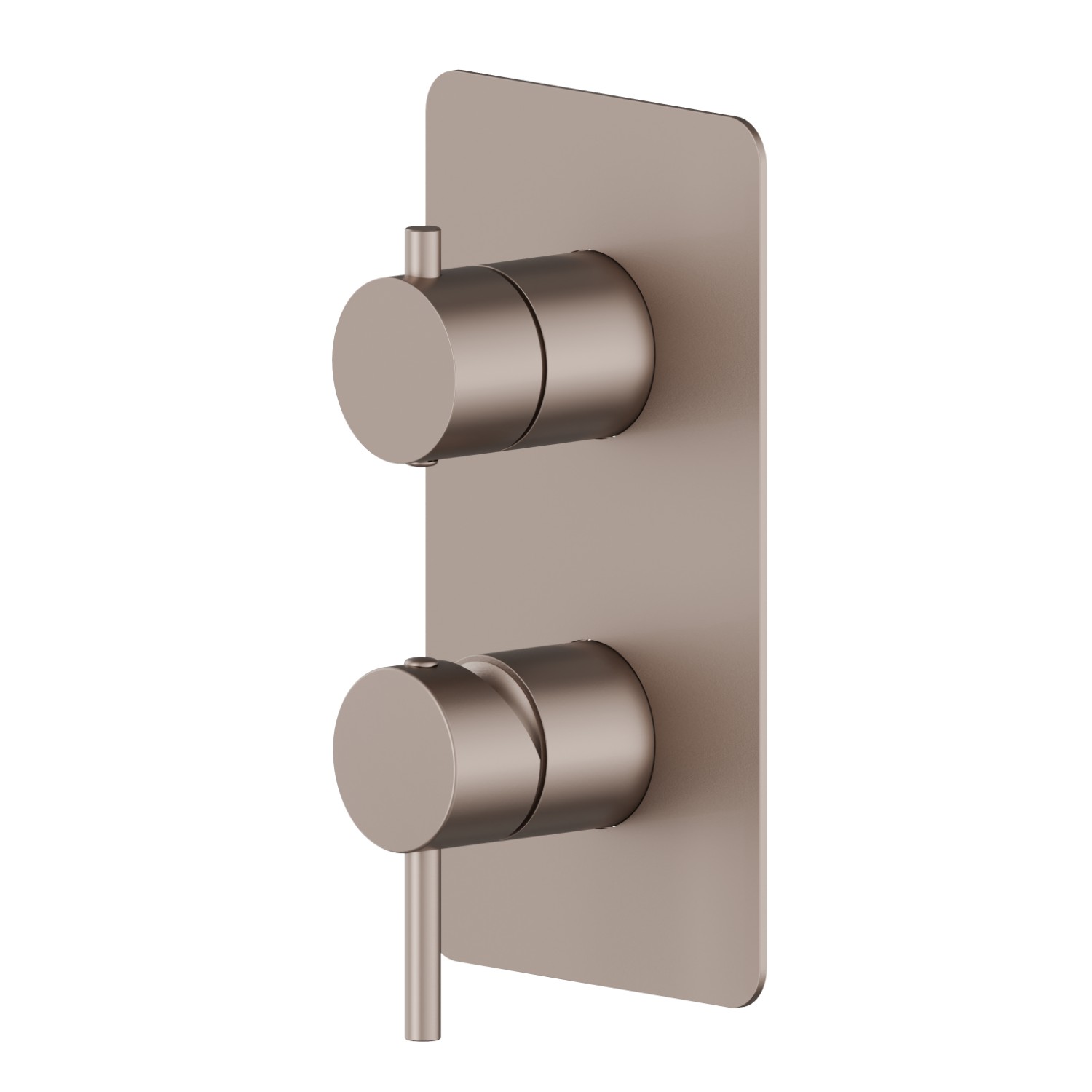 Single lever concealed mixer with 2 ways out mechanical diverter. External part. 1/2” connections - finish Copper Glossy