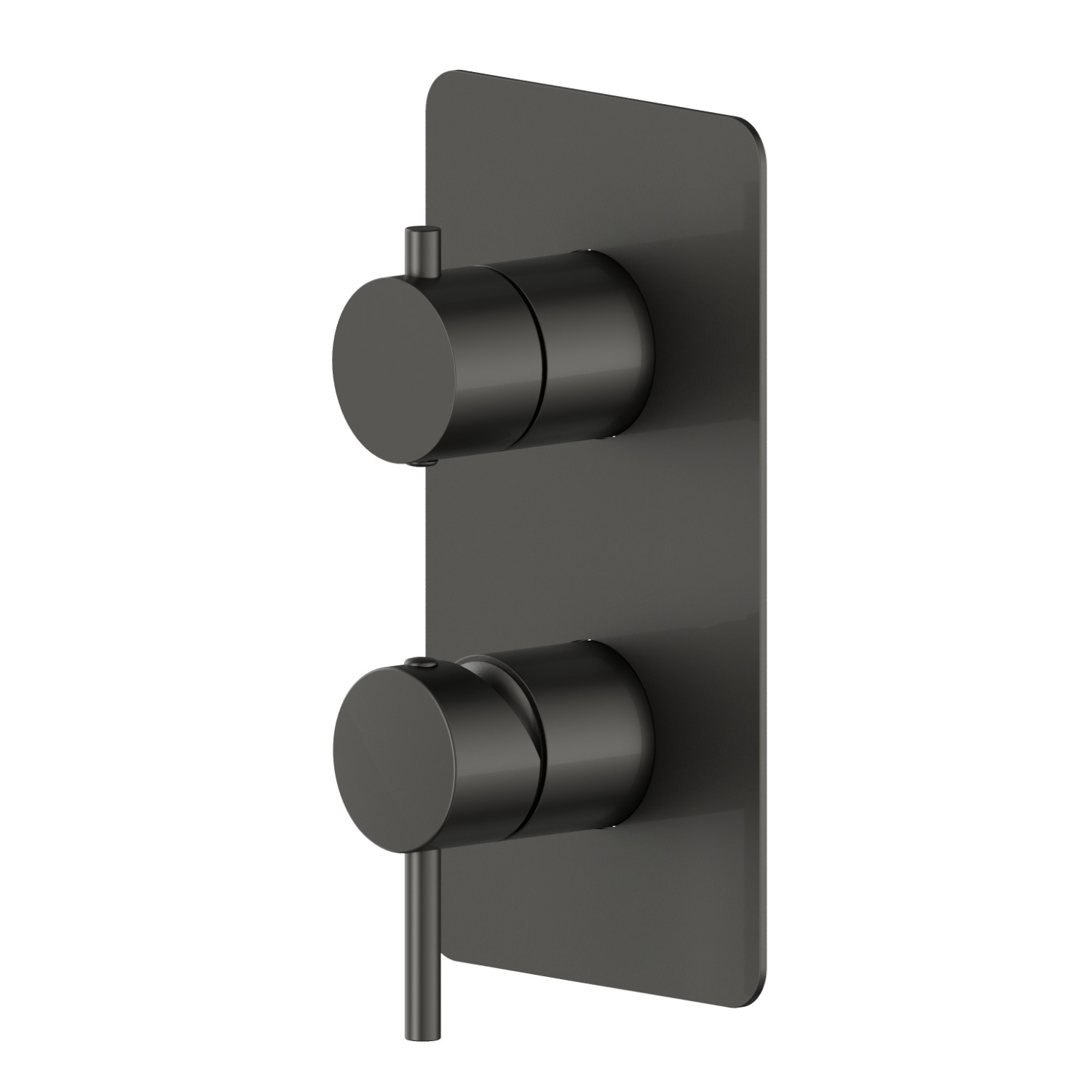 Single lever concealed mixer with 2 ways out mechanical diverter. External part. 1/2” connections - finish Carbon Satin