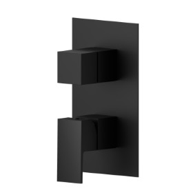 Single lever concealed mixer with 2 ways out mechanic diverter, 1/2” connections. External part - finish Matt Black