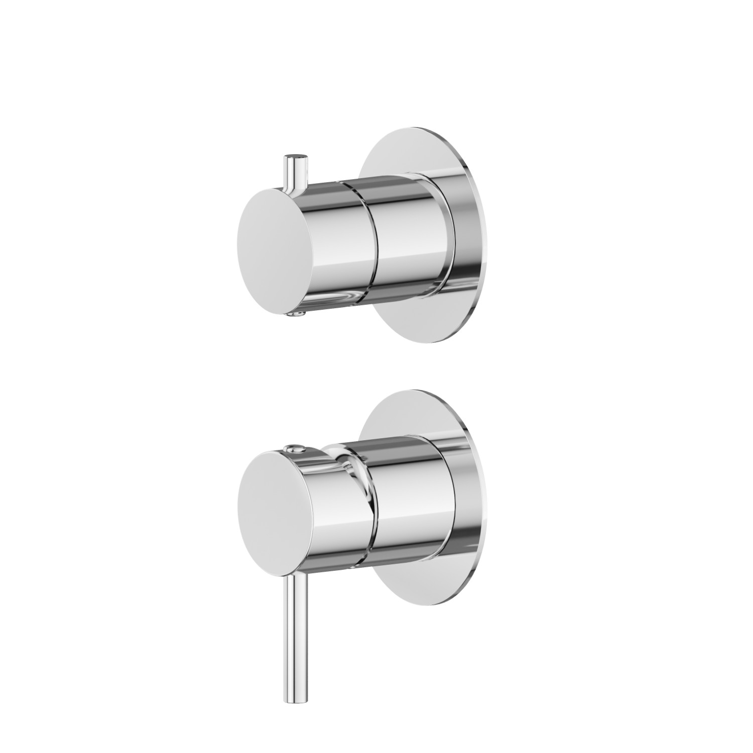 Single lever concealed mixer with 2 ways out mechanical diverter. Ø70. External part. 1/2” connections.  - finish Chrome