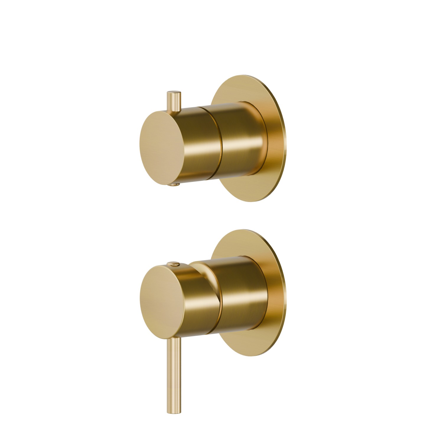 Single lever concealed mixer with 2 ways out mechanical diverter. Ø70. External part. 1/2” connections.  - finish PVD Brushed Gold